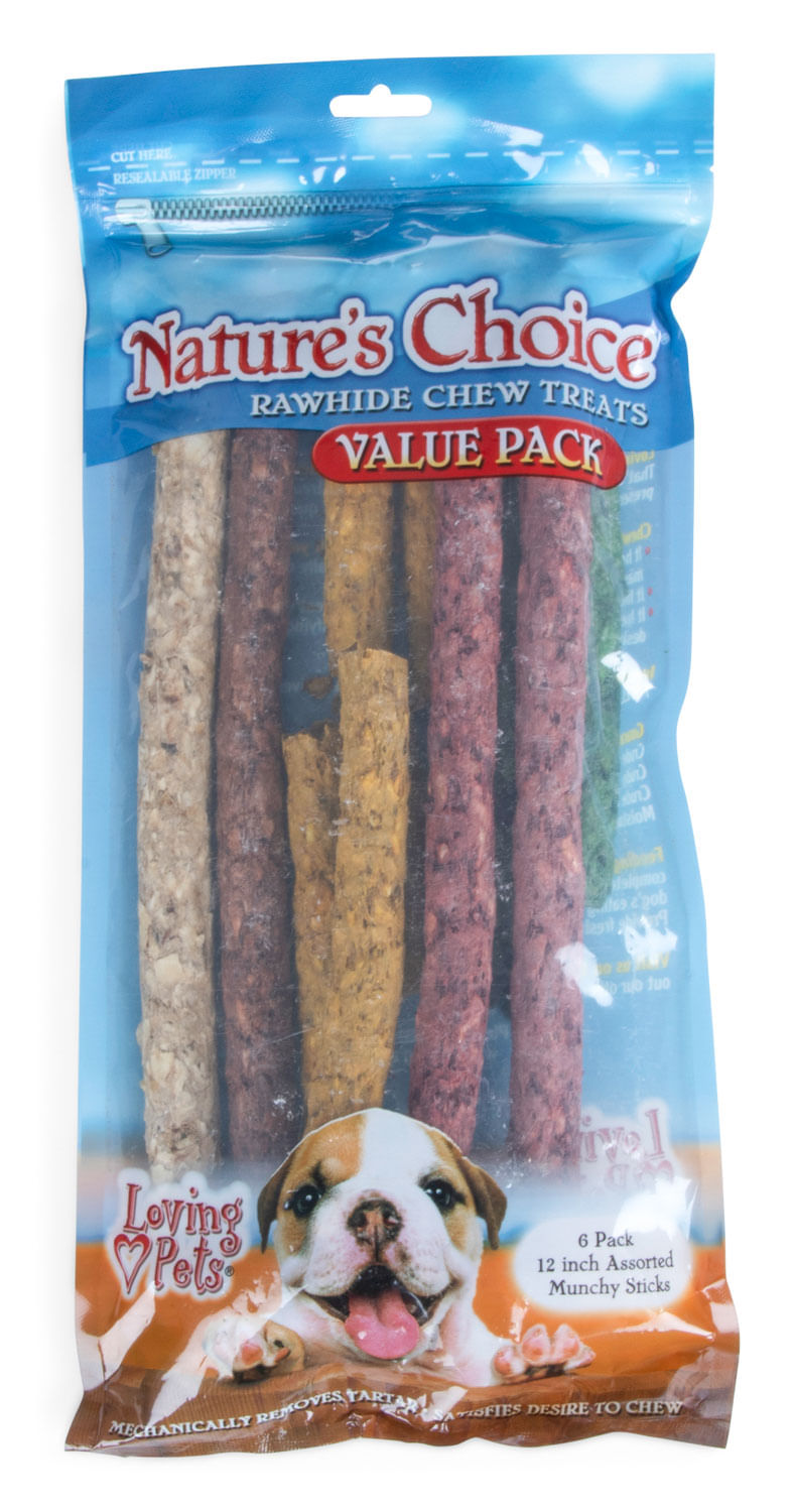 Nature's Choice - 5 Assorted Munchy Rawhide Sticks (100 Pack)