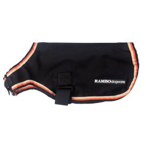 Rambo Waterproof Fleece Dog Coat, Black/Tan