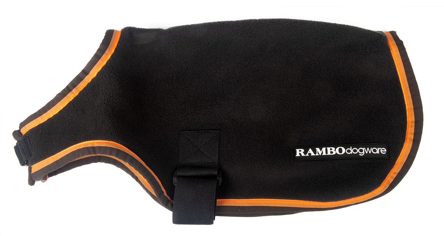 Rambo Deluxe Dog Coat, Black/Orange Jeffers