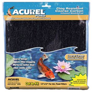 Acurel Coarse Carbon Infused Pond Media Pad, 12" x 12", Black