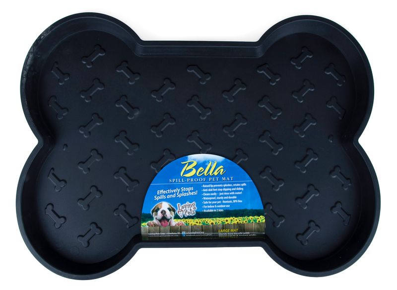 Bella Spill-Proof Dog Mat, Black, Small