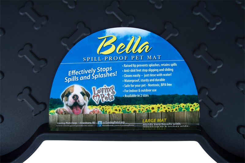 Bella Spill-Proof Dog Mat, Black, Small