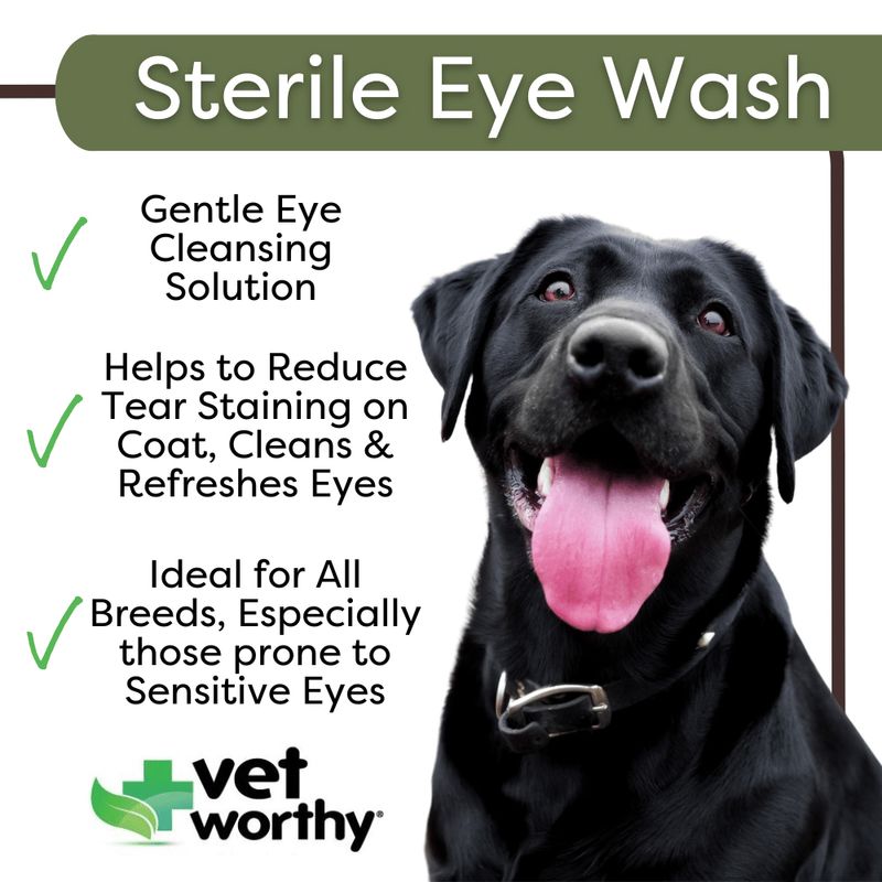 Vet Worthy Sterile Eye Wash for Dogs, 4 oz Jeffers