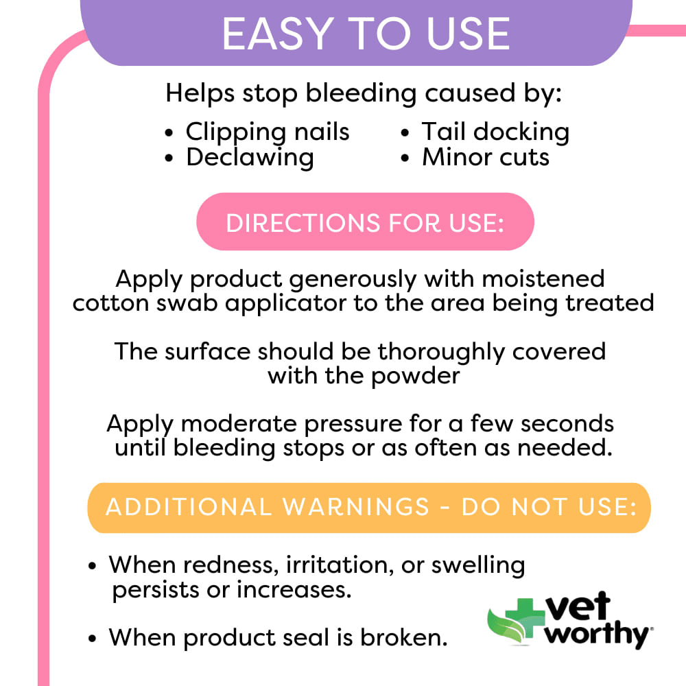 Vet Worthy Styptic Powder for Cats, 0.5 oz Jeffers