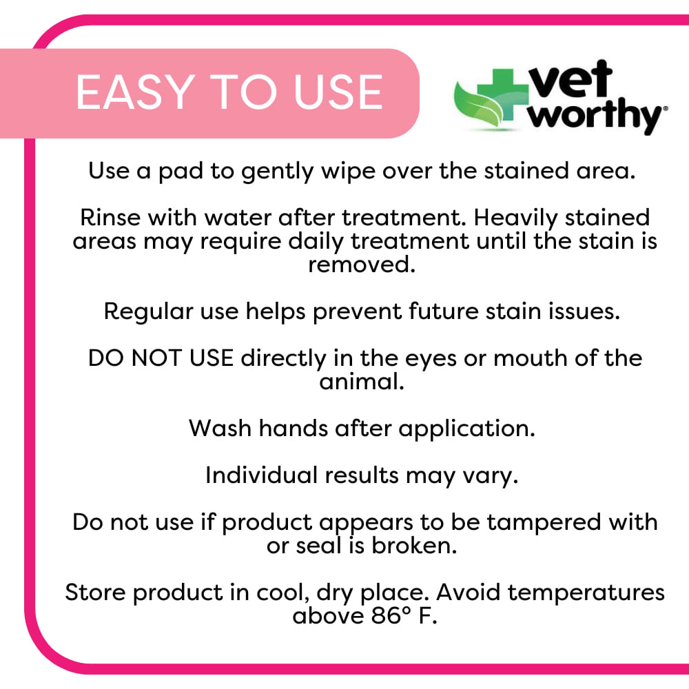 Vet Worthy Tear Stain Pads for Dogs, 90 ct Jeffers