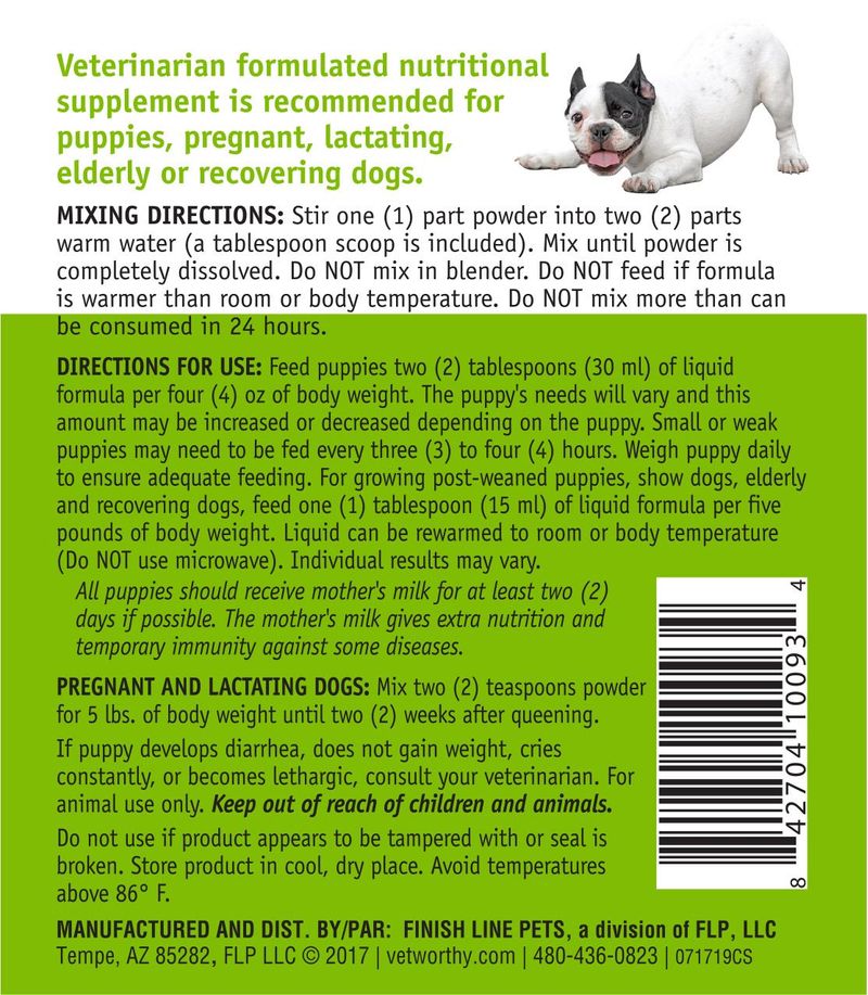 Vet Worthy Milk Replacement for Dogs, 12 oz Jeffers