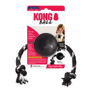 KONG Extreme Ball w/Rope, Black, Large