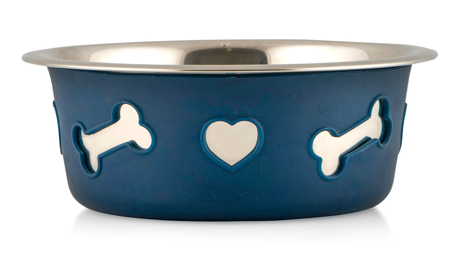 WeatherBeeta NonSlip Stainless Steel Silicone Dog Bowl, 6", Blue Jeffers