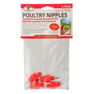 Poultry Nipples, 4 pk, Red