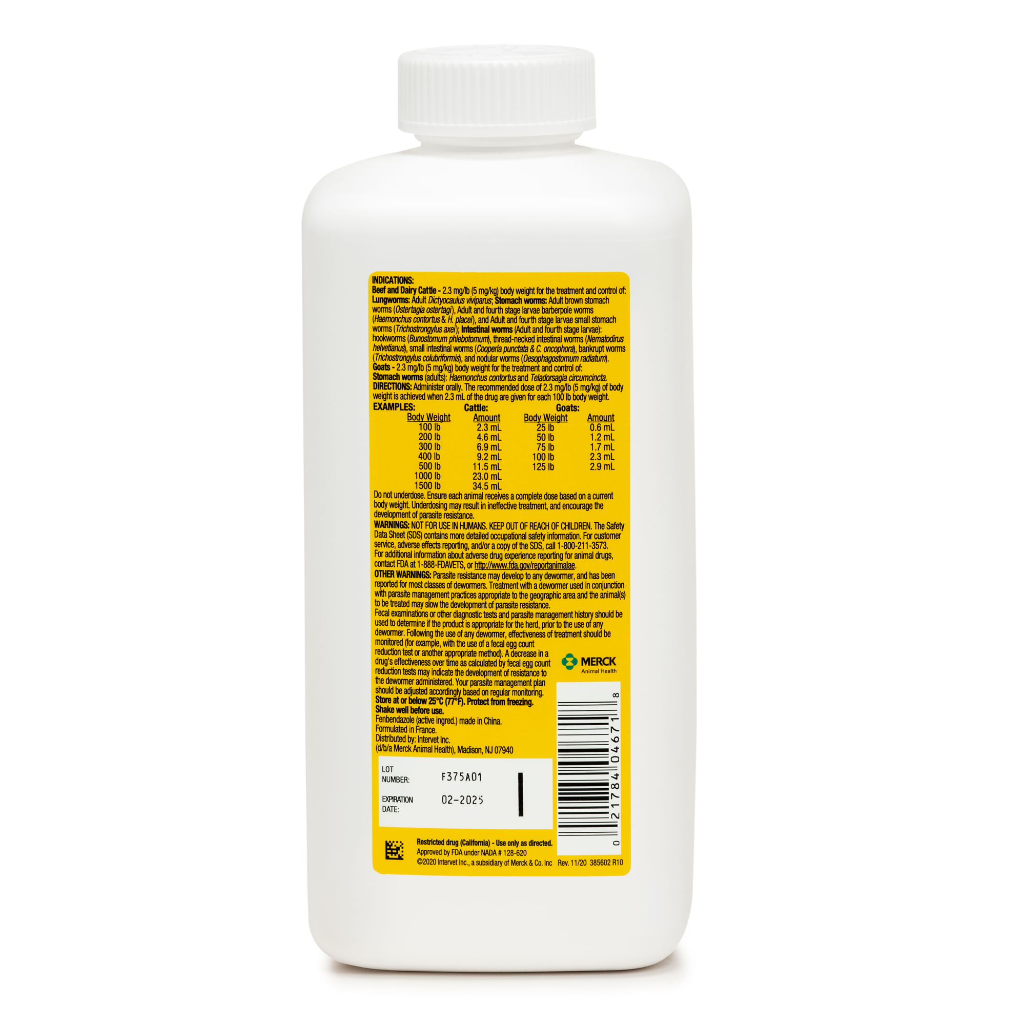 Safe-Guard 10% Suspension Cattle and Goat Dewormer - Jeffers