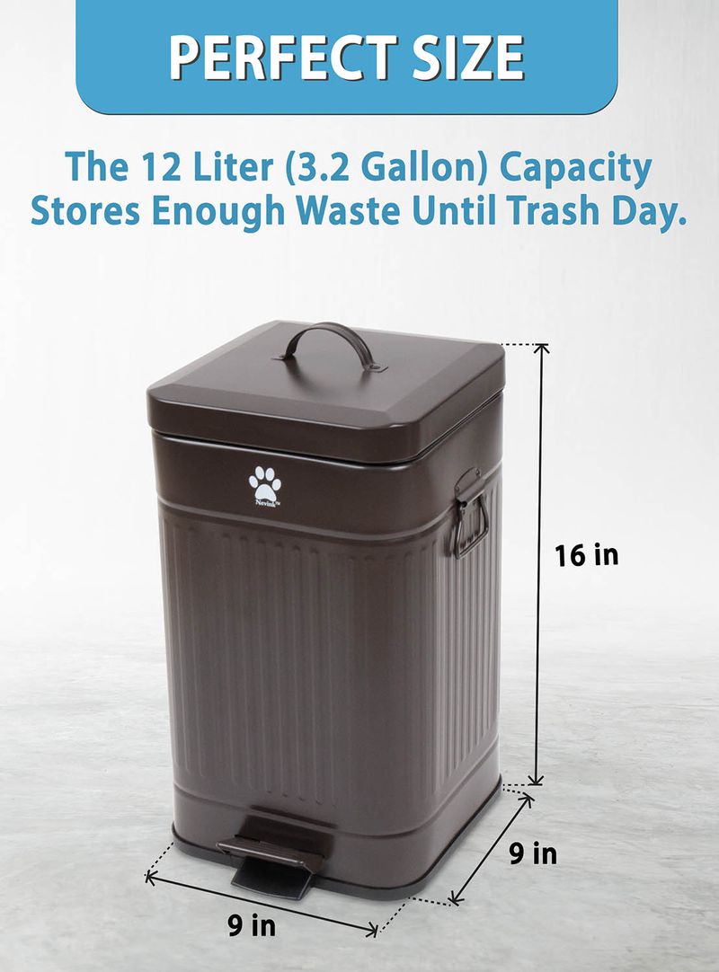 Nevink Dog Poop Trash Can for Outdoors, 12 Liter Jeffers