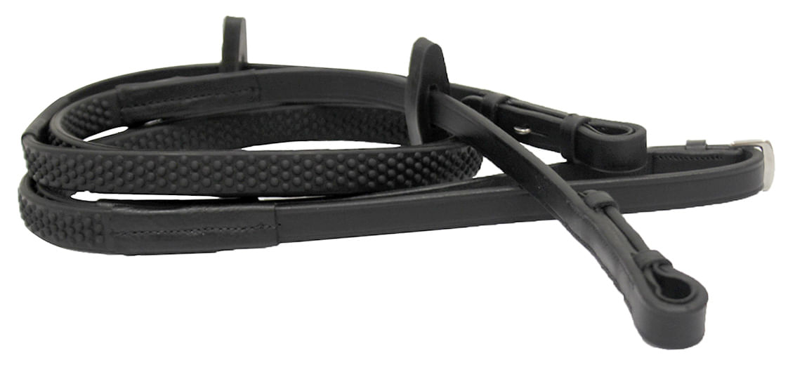 Rambo Micklem Competition Bridle Reins in Black - Jeffers