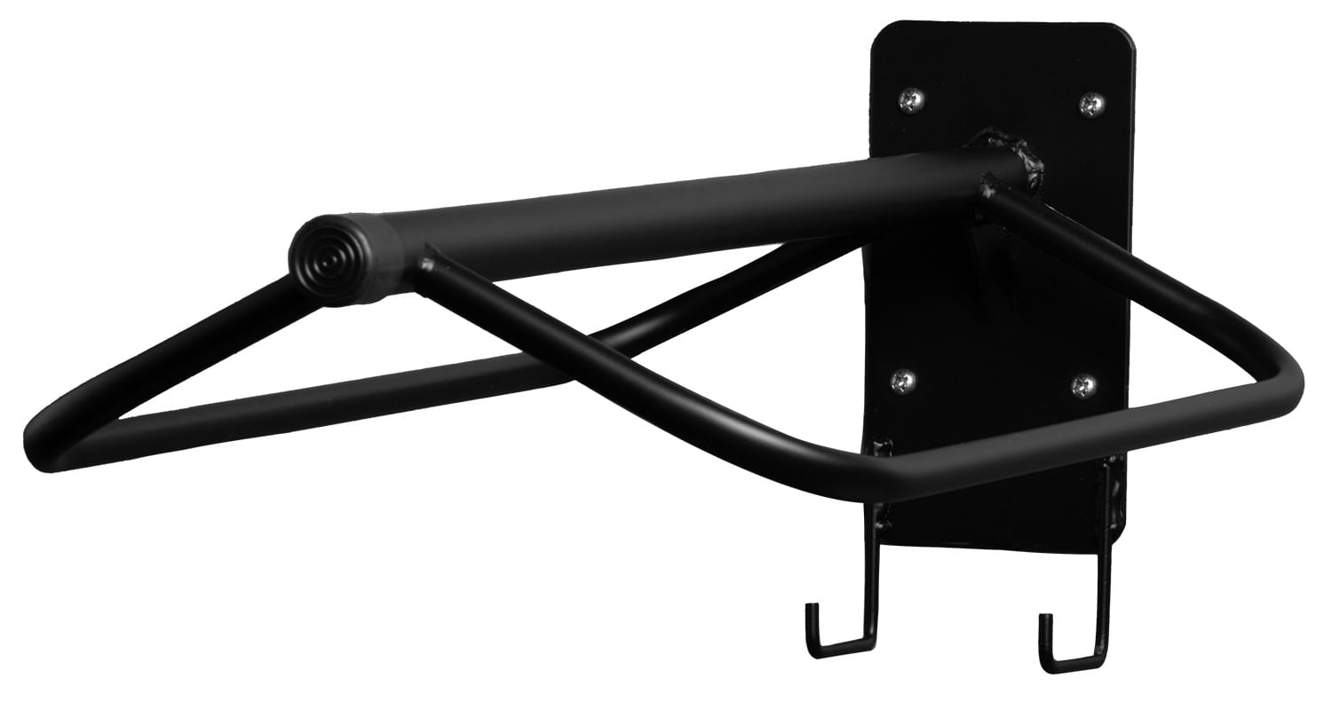 Wall Saddle Rack with Hooks, Black - Jeffers