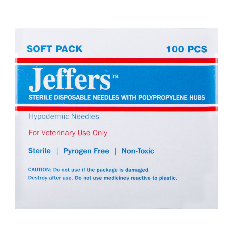 Jeffers Poly Hub Veterinary Hypodermic Needles, Boxes Jeffers