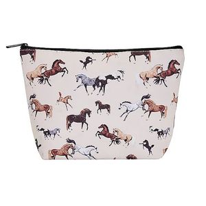 Lila Horses All Over Cosmetic Pouch