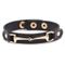 VeganLeatherBraceletwithGoldToneSnaffleBitBlack