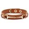 VeganLeatherBraceletwithGoldToneSnaffleBitBrown