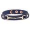 VeganLeatherBraceletwithGoldToneSnaffleBitNavy