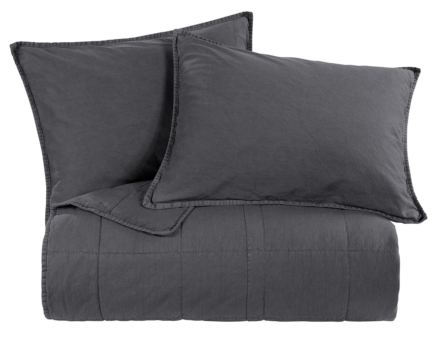 Stonewashed Cotton Velvet Quilt in Grey by Paseo Road Jeffers