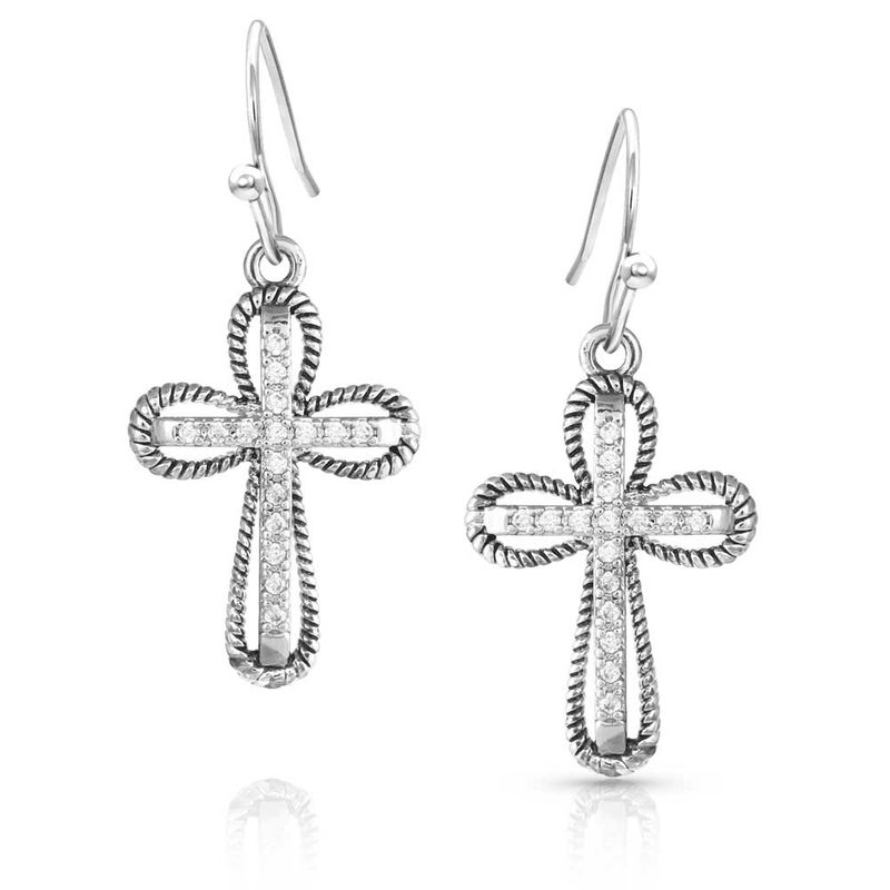 Expressive Faith Crystal Cross Earrings Jeffers