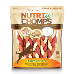 NutriChomps 10ct 6” Mixed Flavor Braid