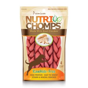 NutriChomps 4ct 6” Chicken Flavor Braid