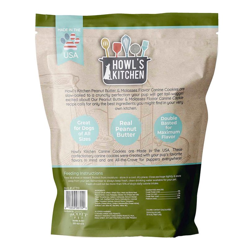 Howl's Kitchen Peanut Butter & Molasses Canine Cookies, 10 oz