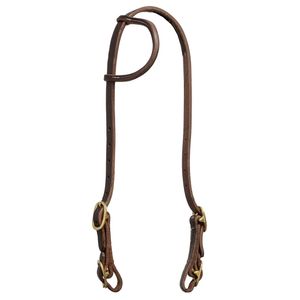 Poplar Head Saddlery Oiled Harness Leather One Ear Headstall with Easy-Change Buckle Ends