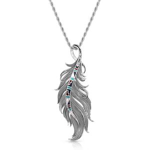 Montana Silversmiths Women's Trailblazer Feather Charm Necklace