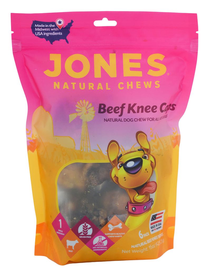 Jones Natural Chews Beef Kneecaps, 6pk Bag Jeffers