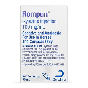 Rx Rompun (Xylazine) Injection, 100 mg/mL x 50 mL