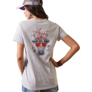 Ariat R.E.A.L. Cool Cow T-Shirt, Heather Gray