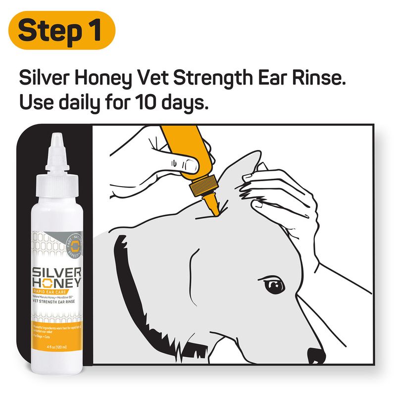 Silver-Honey-Rapid-Ear-Care-Vet-Strength-Ear-Treatment-Rinse---Concentrated-Doses