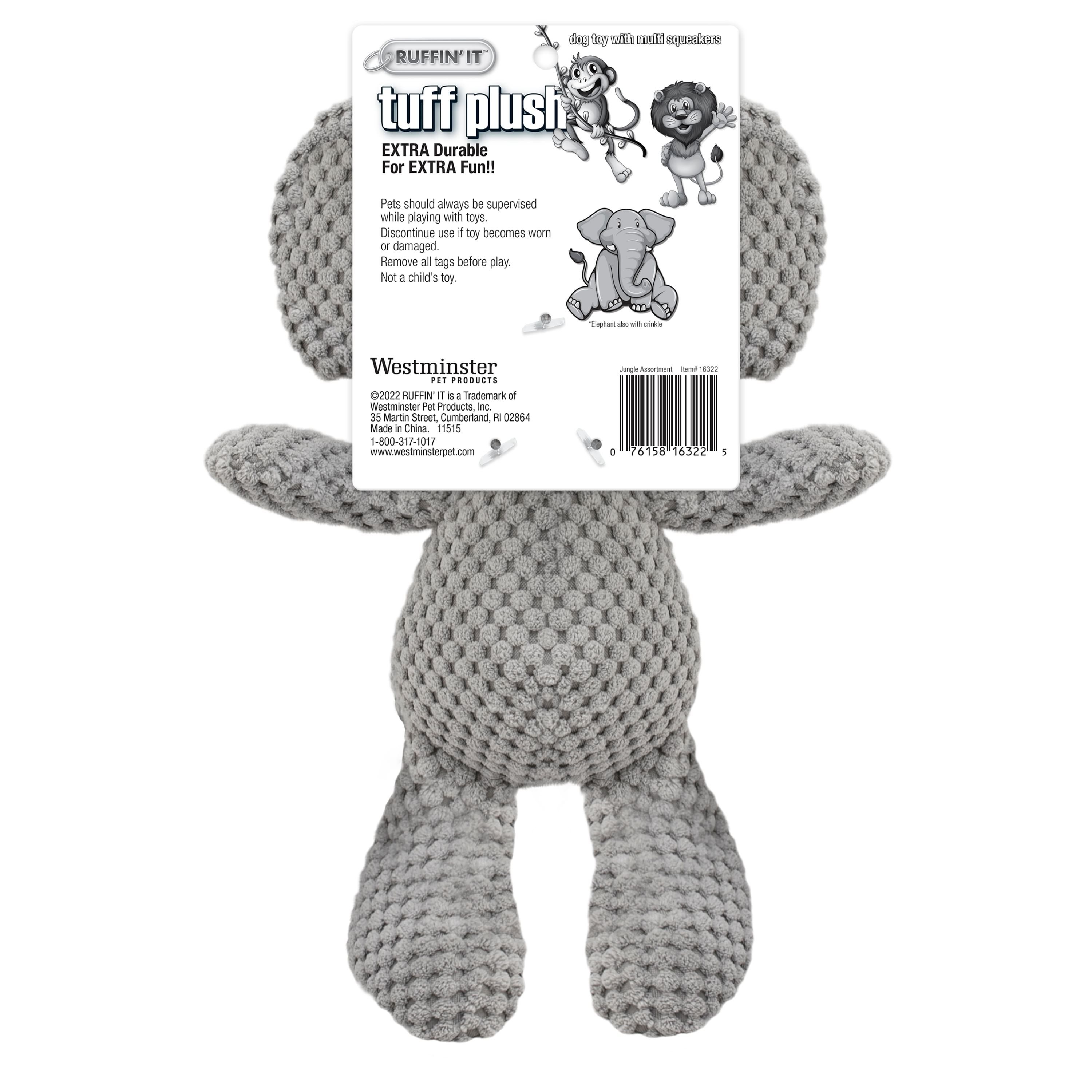 Aussie Naturals Tuff Mutt Dog Toy - Elephant