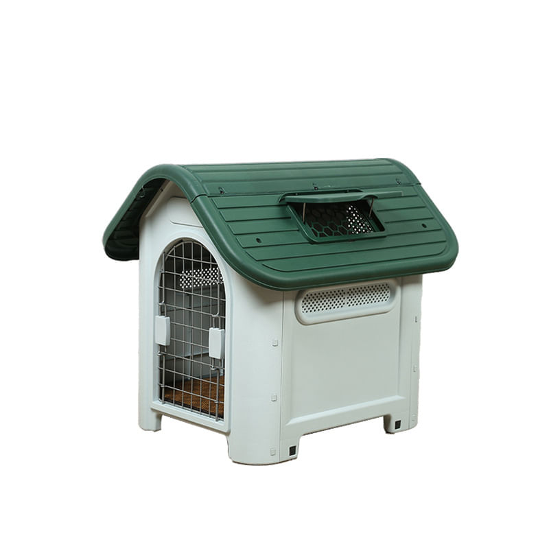 Green plastic dog clearance kennel