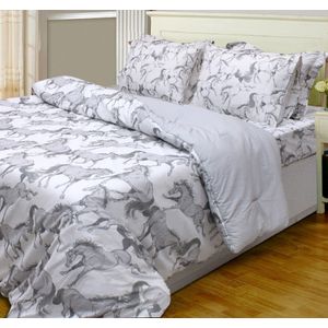 Lila Elegant Horse 3 Piece Comforter Set