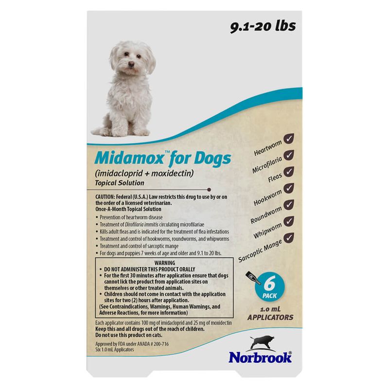 Midamox for Dogs (imidacloprid + moxidectin) Topical Solution - Jeffers