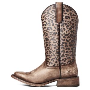 Ariat Women's Circuit Savanna Cheetah Western Boot, Naturally Distressed Brown
