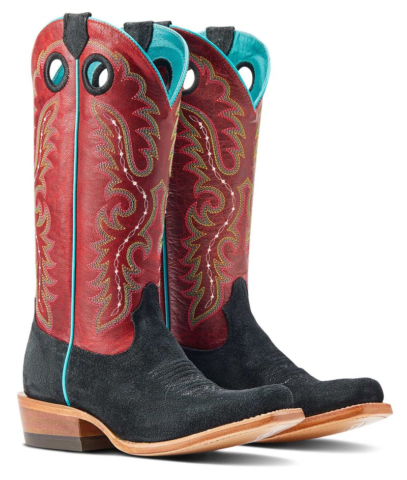 Ariat-Women-s-Futurity-Boon-Western-Boot-Black-Roughout---Red-9.5
