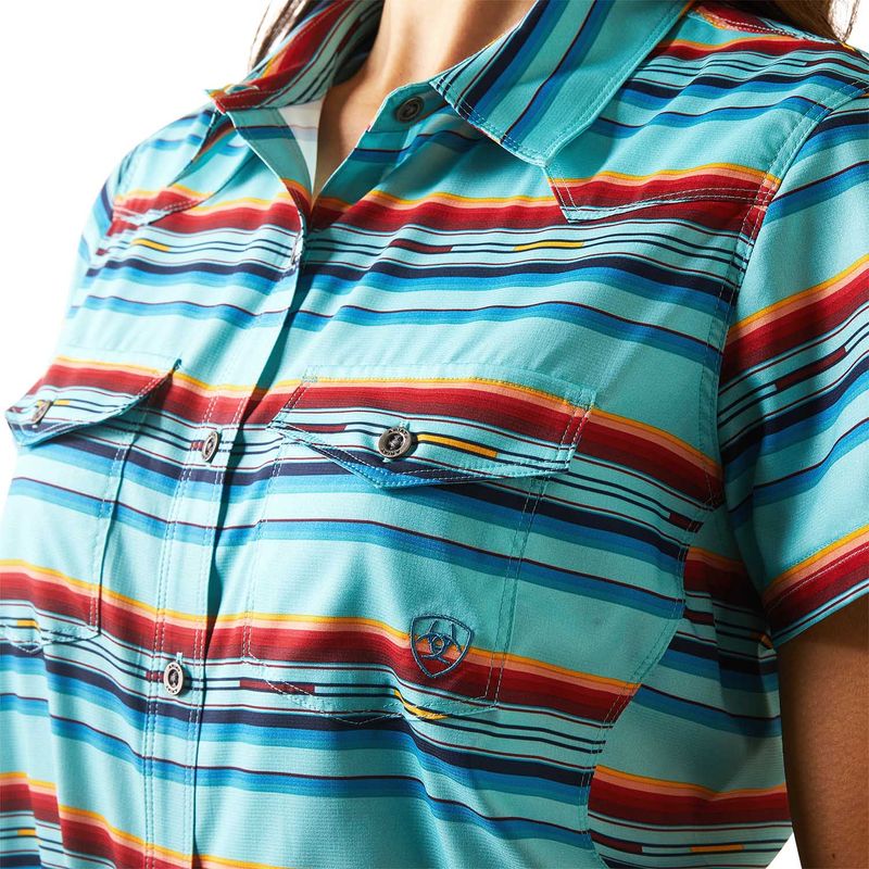 Ariat-Western-VenTek-Short-Sleeve-Shirt-Blue-Rosa-Serape-Small