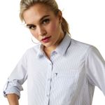 Ariat-Womens-VenTek-Stretch-Longsleeve-Shirt-Blue-Stripe-Medium
