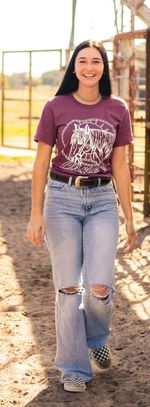 Circle-Y-Sun-s-Out-Tee-Maroon-L