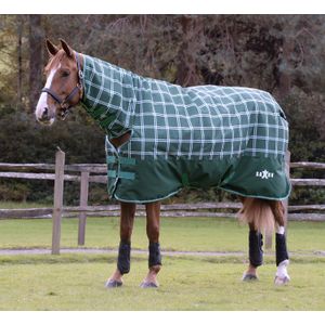 Saxon Defiant 1200D Combo Neck Medium Weight Horse Turnout, Hunter Green Plaid