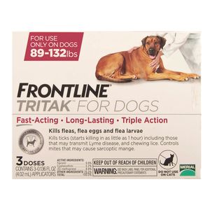 Frontline Tritak Dog/Puppy, 89-132 lbs, 3 month