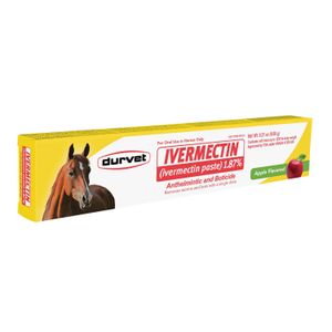 Durvet Ivermectin Horse Dewormer Paste 1.87%, Apple Flavor, 6.08 gm