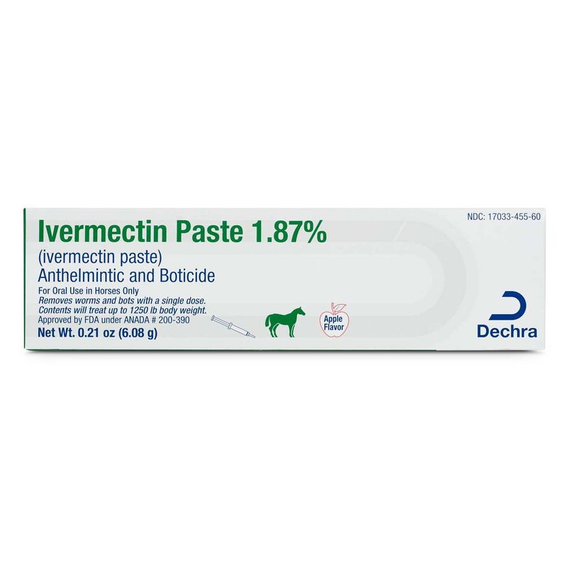 Dechra Ivermectin Paste 1.87 for horses (Apple Flavor) Jeffers