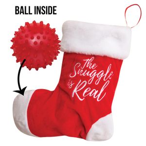 Hide & Squeak Stocking with Rubber Spikey Ball, 12"