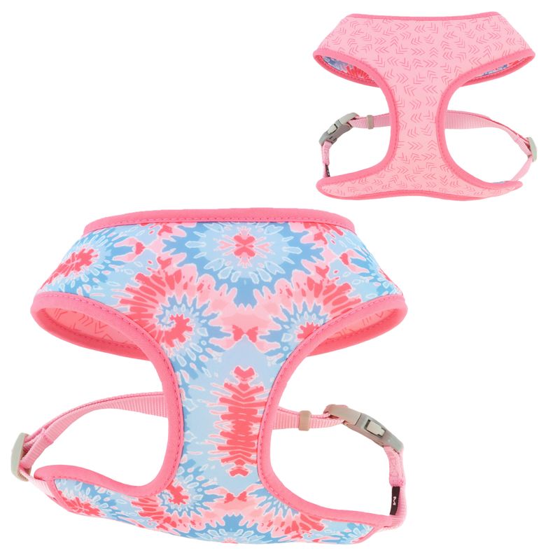 Sublime-Reversible-Dog-Harness-Pink-Tie-Dye-with-Pink-Arrows-XXS---5-8--x-14----16-