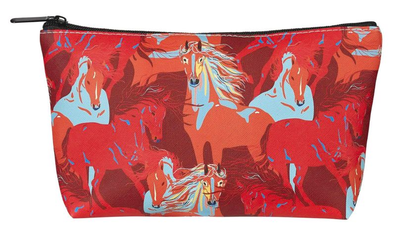 Colorful Horses Cosmetic Pouch, Medium