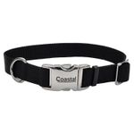 Coastal Adjustable Dog Collar with Metal Buckle, Black